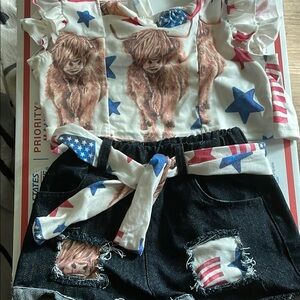 Cute Animal Print Outfit with Denim Shorts